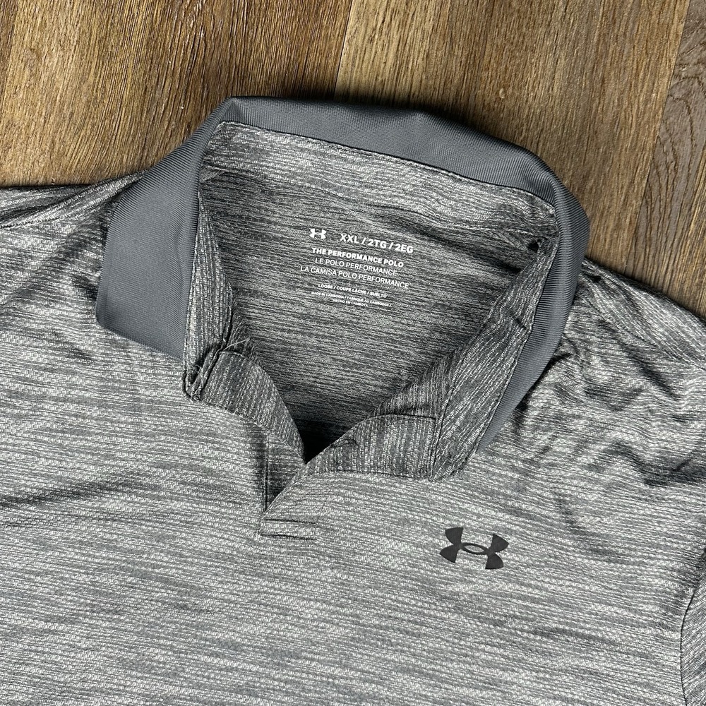 Men's Under Armour Men's XXL The Playoff Polo Gray Loose Fit‎ Polo heathered